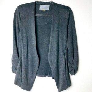 Tart Collection open front blazer XS BoxQ gray soft stretchy minimalist